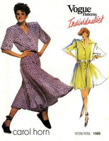 Vintage 1980s Vogue 1505 Individualist Carol Horn dress and jumpsuit pattern Bust 32.5 inches. Wounded bargain.