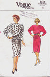 Vogue 9344 vintage sewing pattern 1980s dress pattern 32.5 inch bust. WOUNDED BARGAIN