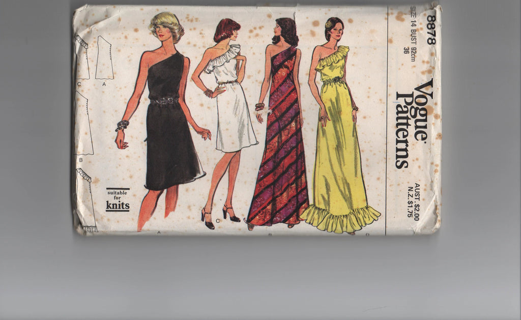 Vogue 8878 vintage 1970s  dress sewing pattern Bust 36 inches