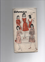 Woman w 426 vintage  1960s dress and jacket sewing pattern Bust 34 inches